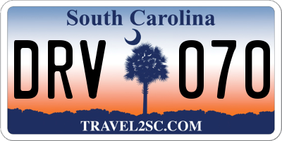 SC license plate DRV070