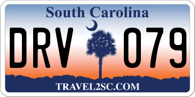SC license plate DRV079