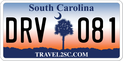 SC license plate DRV081