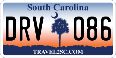 SC license plate DRV086