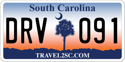SC license plate DRV091