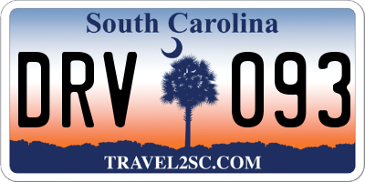 SC license plate DRV093