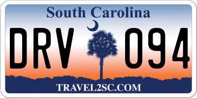 SC license plate DRV094