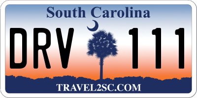 SC license plate DRV111