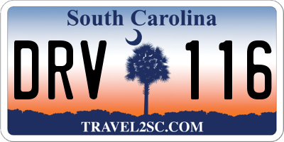 SC license plate DRV116