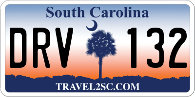 SC license plate DRV132