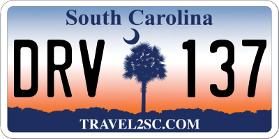 SC license plate DRV137