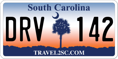SC license plate DRV142
