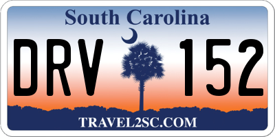SC license plate DRV152