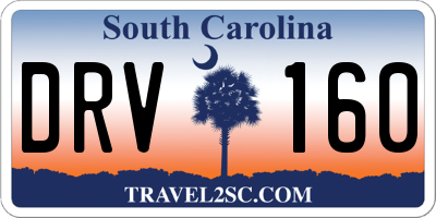 SC license plate DRV160