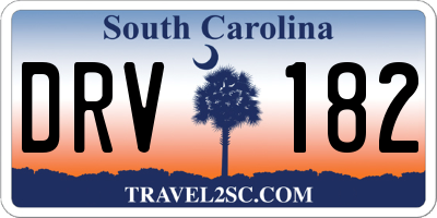 SC license plate DRV182