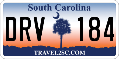 SC license plate DRV184