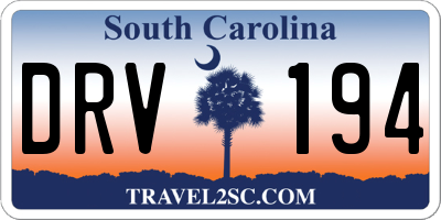 SC license plate DRV194