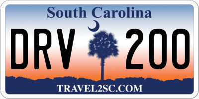 SC license plate DRV200