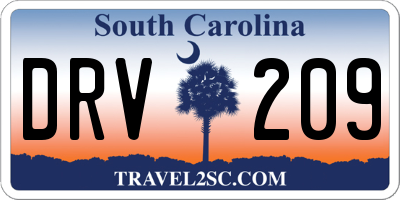 SC license plate DRV209