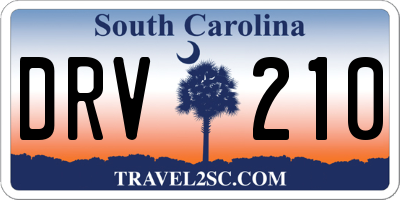 SC license plate DRV210