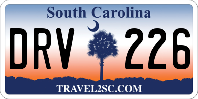 SC license plate DRV226