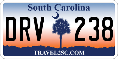 SC license plate DRV238