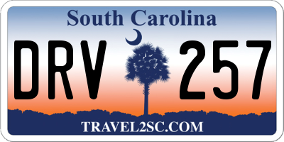 SC license plate DRV257