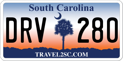 SC license plate DRV280