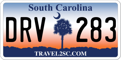 SC license plate DRV283