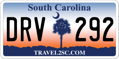 SC license plate DRV292