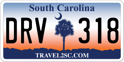 SC license plate DRV318