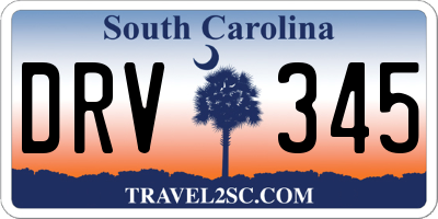 SC license plate DRV345