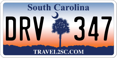 SC license plate DRV347