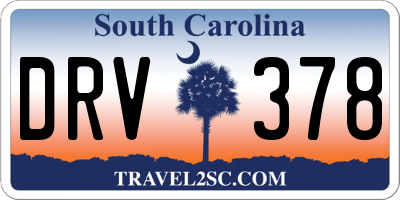 SC license plate DRV378