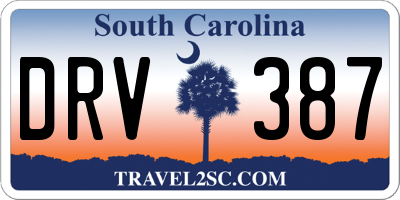 SC license plate DRV387