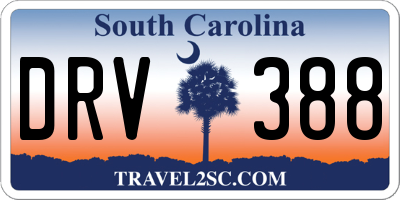 SC license plate DRV388