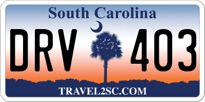 SC license plate DRV403