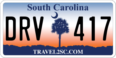 SC license plate DRV417