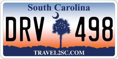SC license plate DRV498
