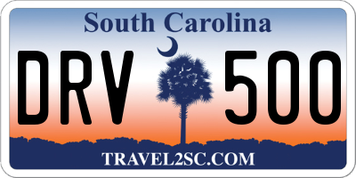 SC license plate DRV500