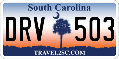 SC license plate DRV503