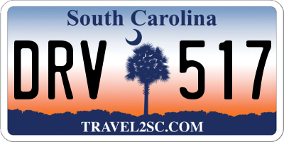 SC license plate DRV517