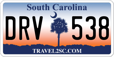 SC license plate DRV538