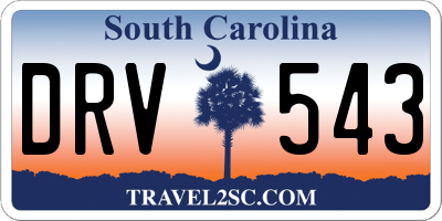 SC license plate DRV543