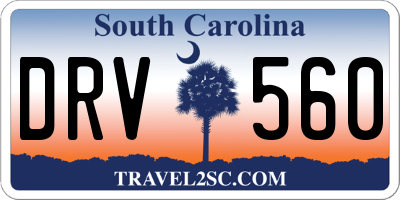 SC license plate DRV560