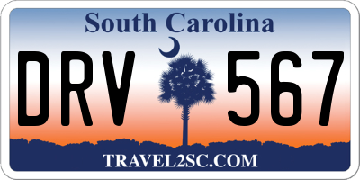 SC license plate DRV567