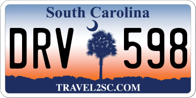SC license plate DRV598