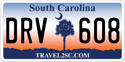 SC license plate DRV608