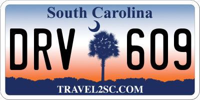 SC license plate DRV609