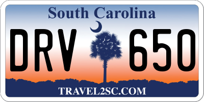SC license plate DRV650