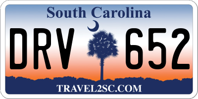 SC license plate DRV652