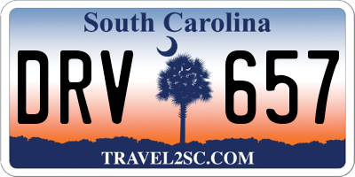 SC license plate DRV657