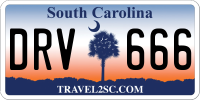 SC license plate DRV666