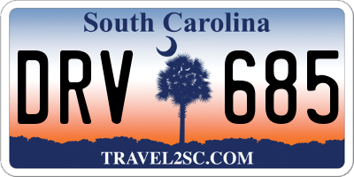 SC license plate DRV685